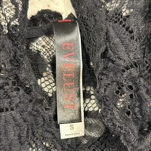 EVELUST Black Lace Halter lingerie piece Small intimate open back - Picture 2 of 7